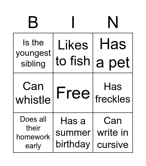 Find Someone Who... Bingo Card