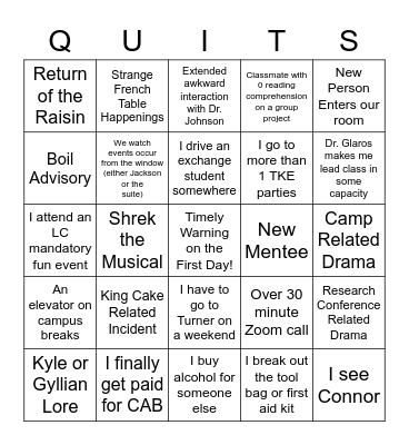 Spring 2023 Bingo Card