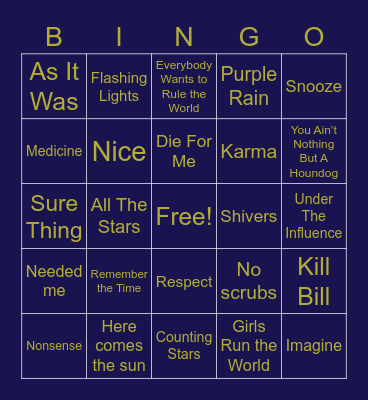 Song bingo Card