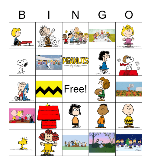 Charlie Brown Bingo Card