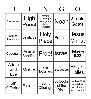 OLD TESTAMENT Bingo Card