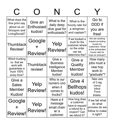 Concy Bingo 11/30 Bingo Card