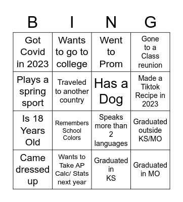 Find someone who.... Bingo Card