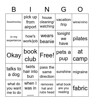 FAMILY DINNER Bingo Card