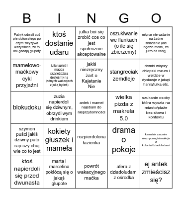 Las Łebas 2023 Bingo Card