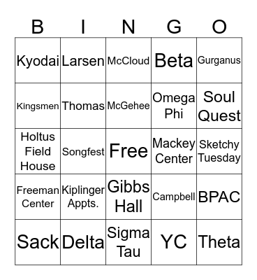 YC Bingo Card