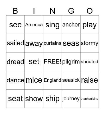 Thanksgiving Mice Bingo Card