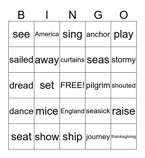 Thanksgiving Mice Bingo Card