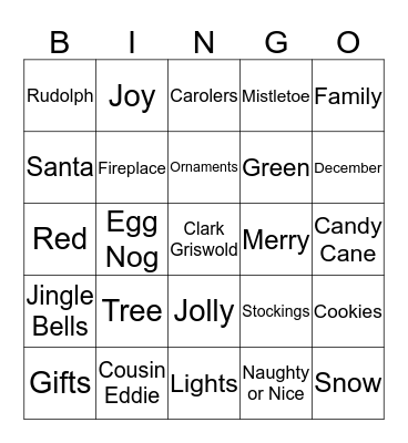 Most Wonderful Time of the Year Bingo Card
