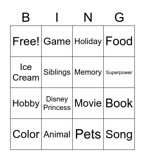 Get to Know You Bingo! Bingo Card