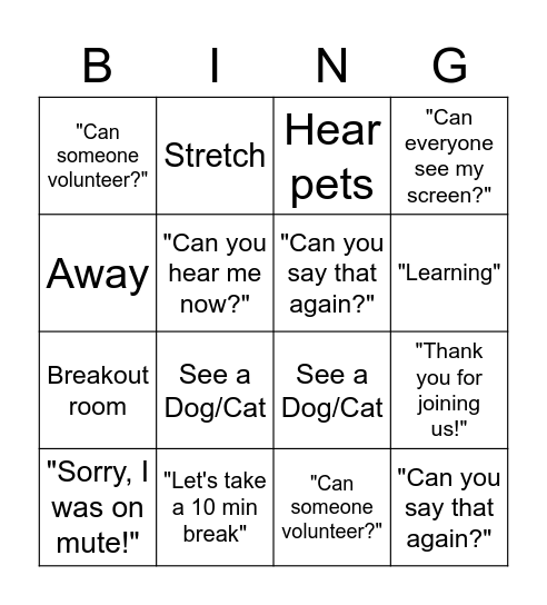 FEED Bingo Card