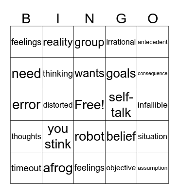 RBT Bingo Card