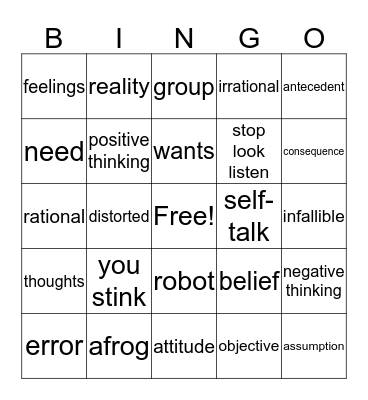 RBT Bingo Card