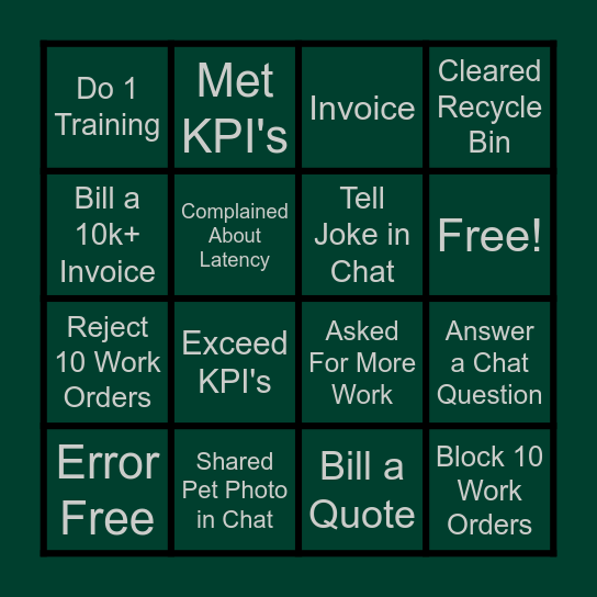 March Bingo Card