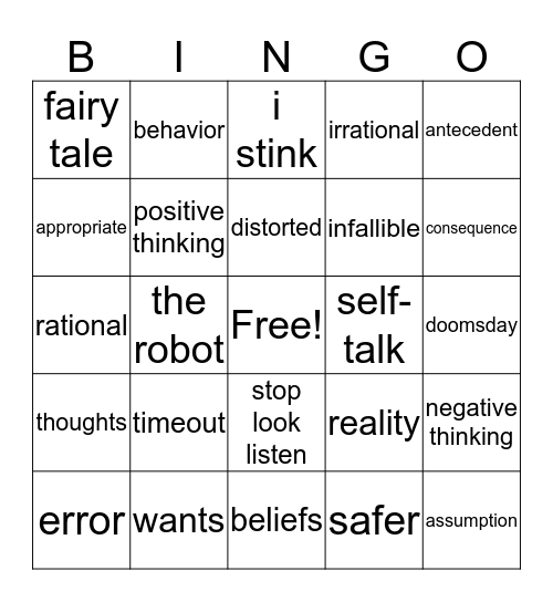 RBT Bingo Card