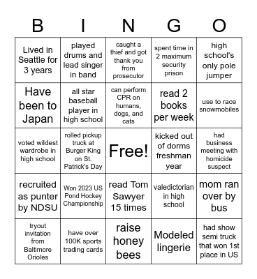 DS Sales Team Bingo Card