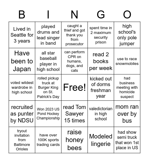DS Sales Team Bingo Card