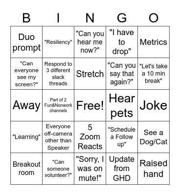 FEED Bingo Card