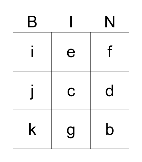 BINGO BANGO Bingo Card