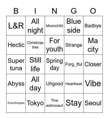 @jeonikkh Bingo Card