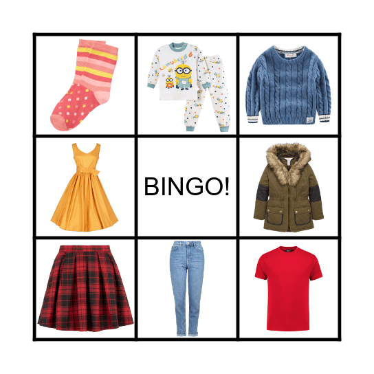 Bingo: A Roupa Bingo Card