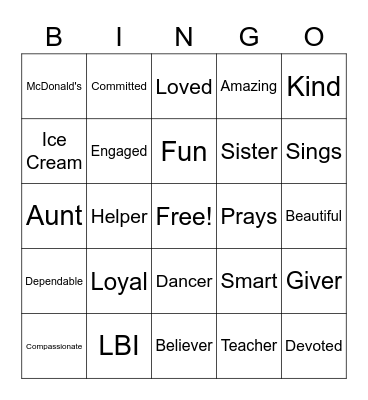 Happy Birthday Ashley Bingo Card