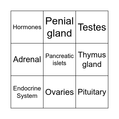Endocrine Bingo Card