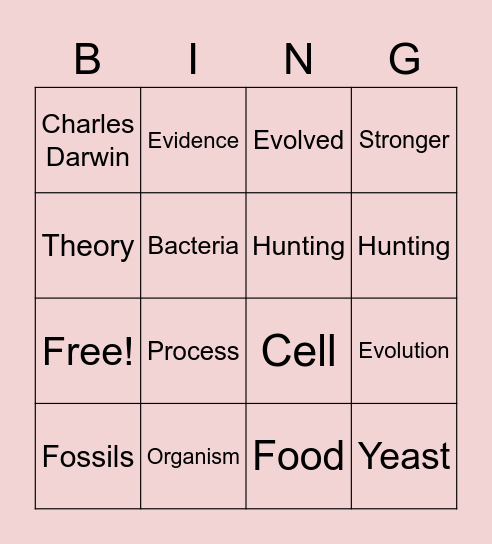 Evolution & Natural Selection Bingo Card