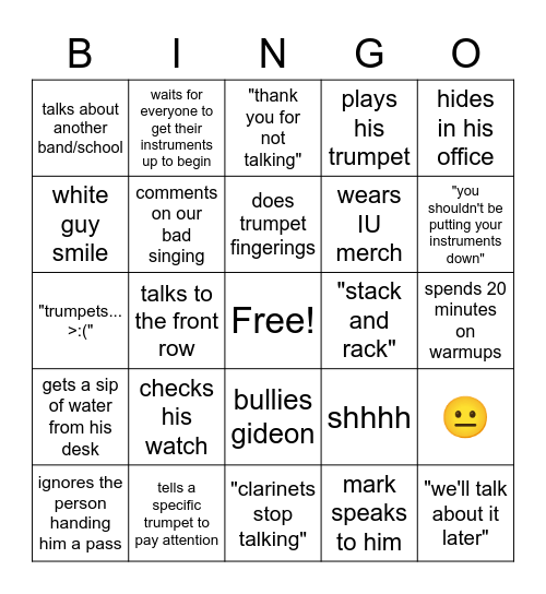 freeman Bingo Card