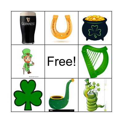 St Patrick's Day Bingo Card