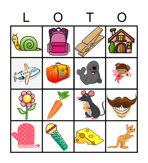 Loto das Rimas Bingo Card