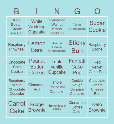 Bakery Bingo! Bingo Card