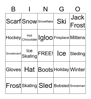 Winter Bingo Card