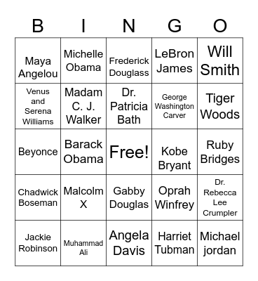 Black History Bingo Card