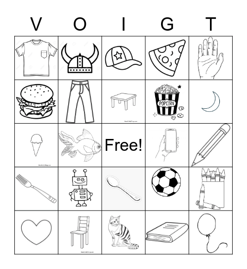 Voigt Bingo Card