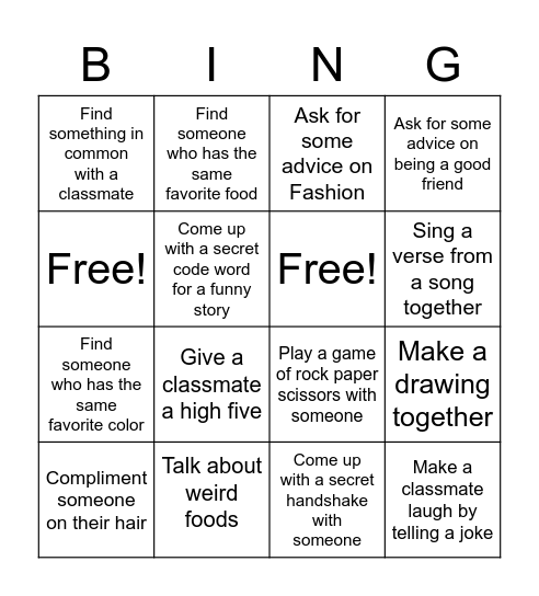 Kid President Bingo Card