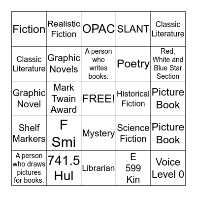 Library Review BINGO Card