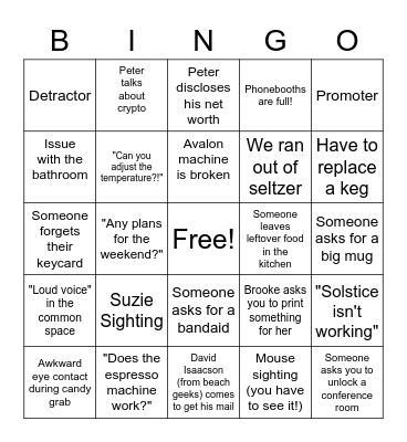 901 N Glebe Bingo Card