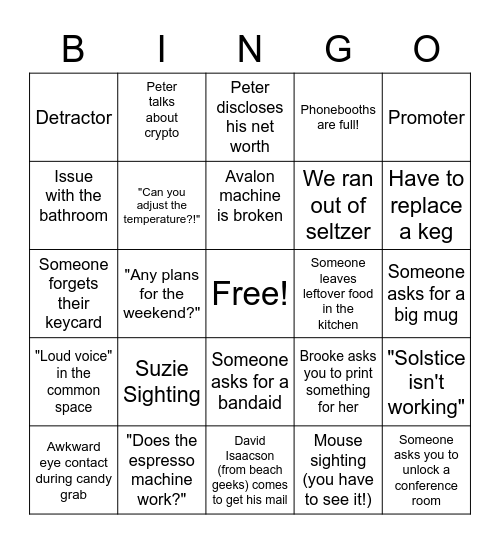 901 N Glebe Bingo Card