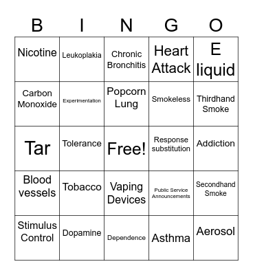 Health Bingo Card