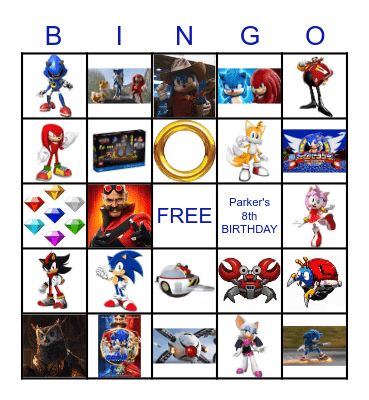 Sonic Bingo Card