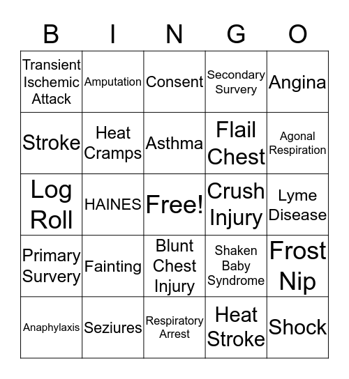 Review Bingo Card