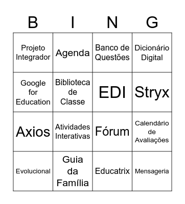 Onde Está? Compartilha Exclusivos Anos Finais Bingo Card