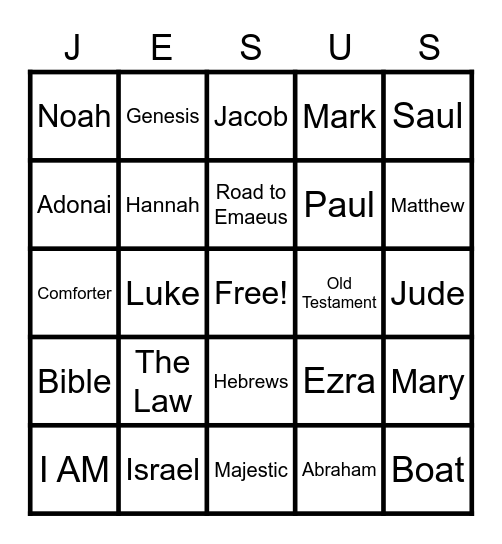 JESUS BINGO Card