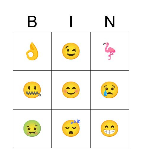 EMOJI.2 Bingo Card