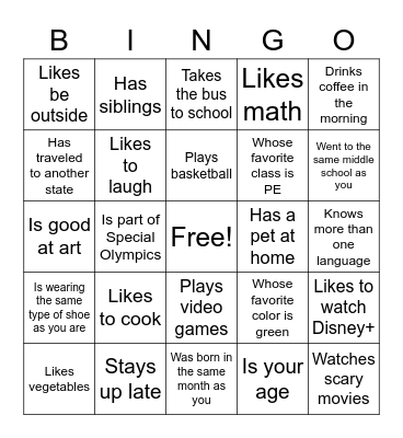 Find Someone Who... Bingo Card