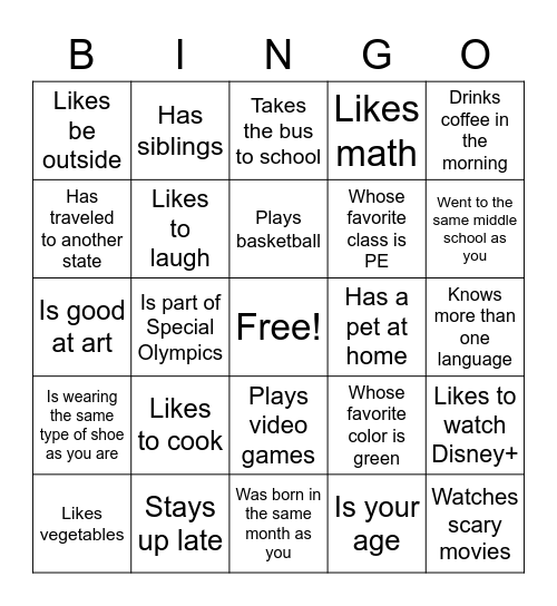 Find Someone Who... Bingo Card