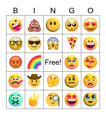 Scavenger Hunt- Emoji Bingo Card