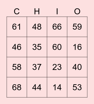 Rule Education BINGO Card