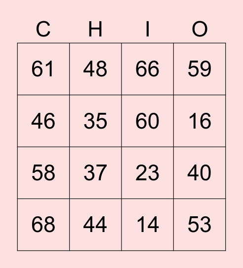 Rule Education BINGO Card